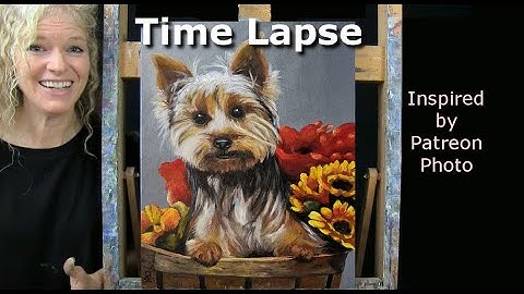 Learn How to Draw & Paint with Acrylics "CUTE AUTUMN DOG"-Easy Beginner Acrylic Tutorial-Time Lapse