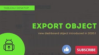 Tableau - New EXPORT Object in the dashboard || Export dashboard in Image, PDF or PowerPoint