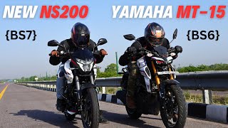 2024 Pulsar NS200 {BS7} vs Yamaha MT15 V2 {BS6} Drag Race
