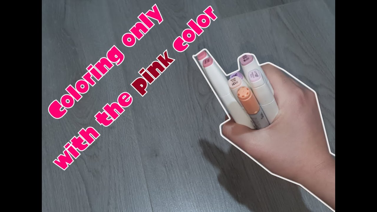 Coloring only with the pink color - YouTube