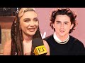 Florence Pugh FREAKS OUT Over Timothée Chalamet Arriving at Dune 2 Premiere (Exclusive)