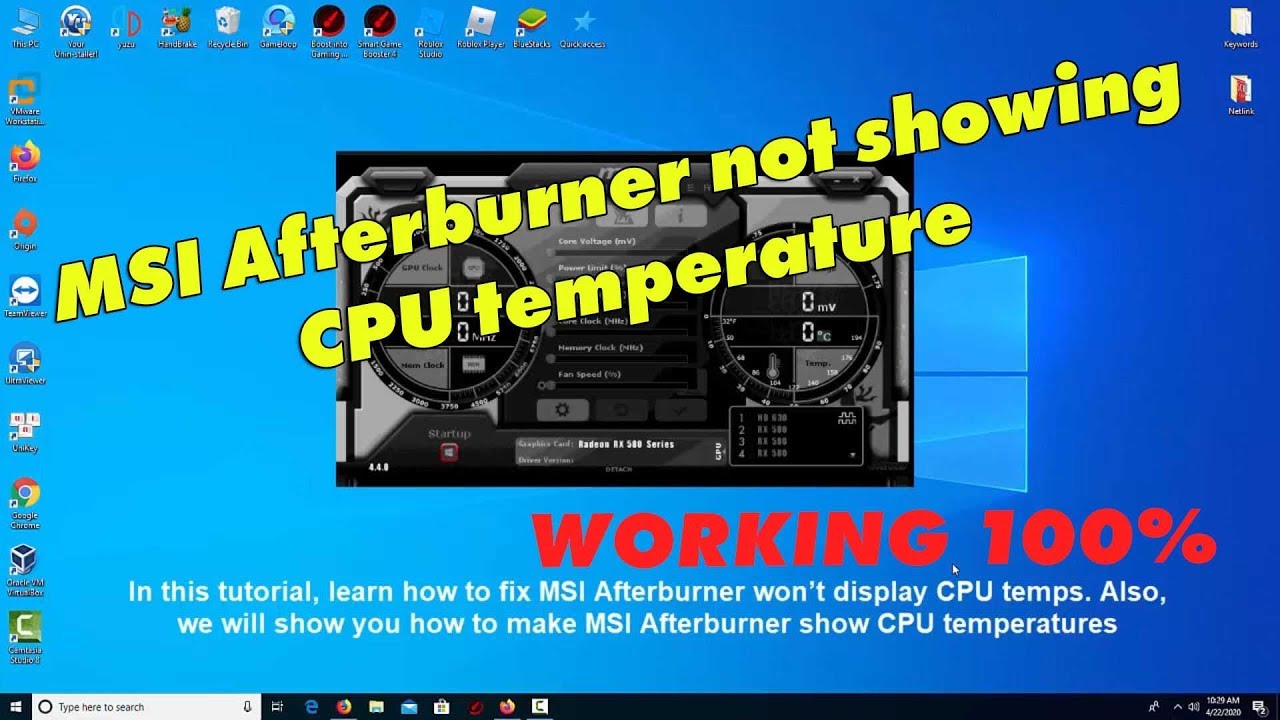 How to fix MSI Afterburner not showing CPU temperature - YouTube