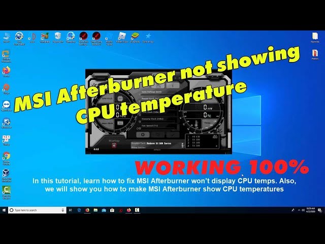 wafer Frastødende Teknologi How to fix MSI Afterburner not showing CPU temperature - YouTube