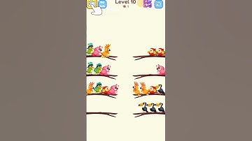 Bird Sort Puzzle Level 10 – Think Fast! 🐦🧠 #shorts  #games  #gamequbex