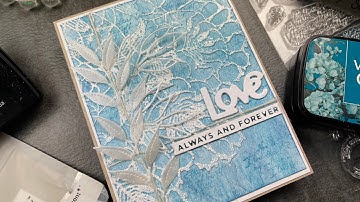 How To Create An Impactful Handmade Wedding Card | Quick Background Technique With Embossing