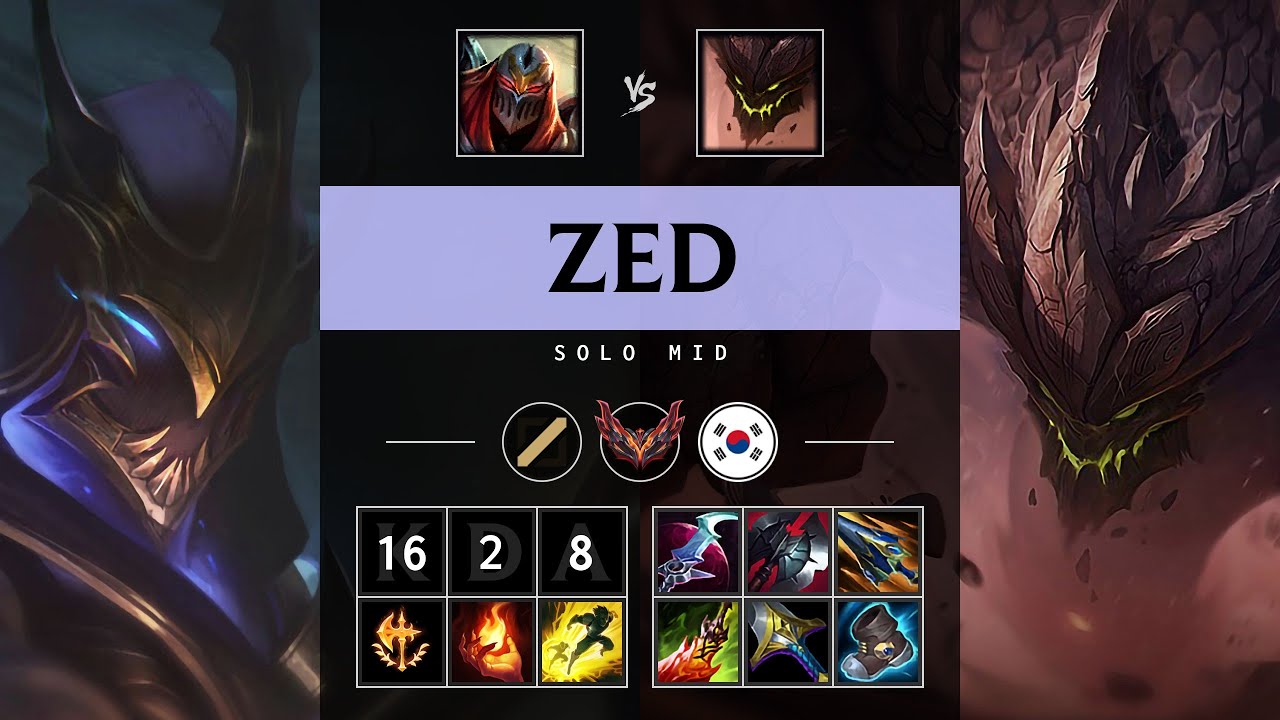 Zed Mid vs Malphite: Godlike - KR Grandmaster Patch 14.20