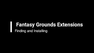 Fantasy Grounds Extensions