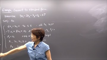 Linear Programming, Lecture 4. Standard form; Review on pivot process.