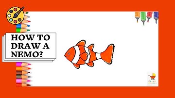 How to draw a Clown Fish for kids | Easy step by step Nemo drawing and coloring lesson