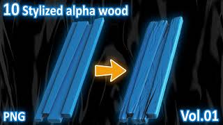 10 Stylized alpha wood Zbrash