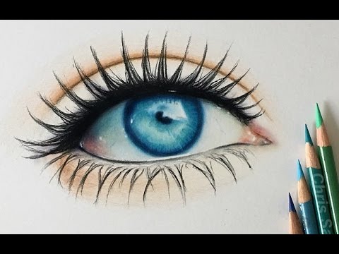 How I Draw a Realistic Colored Eye - YouTube