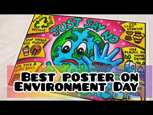 How To Draw Stop Plastic Pollution Poster Chart | Stop Plastic Drawing -  YouTube