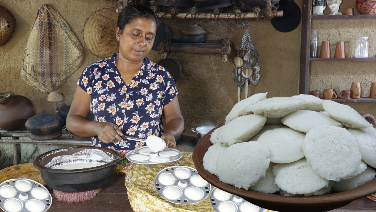 Here's an easy way to make Idli 😋 Idli with Sambaru curry is very tasty.  village kitchen recipey