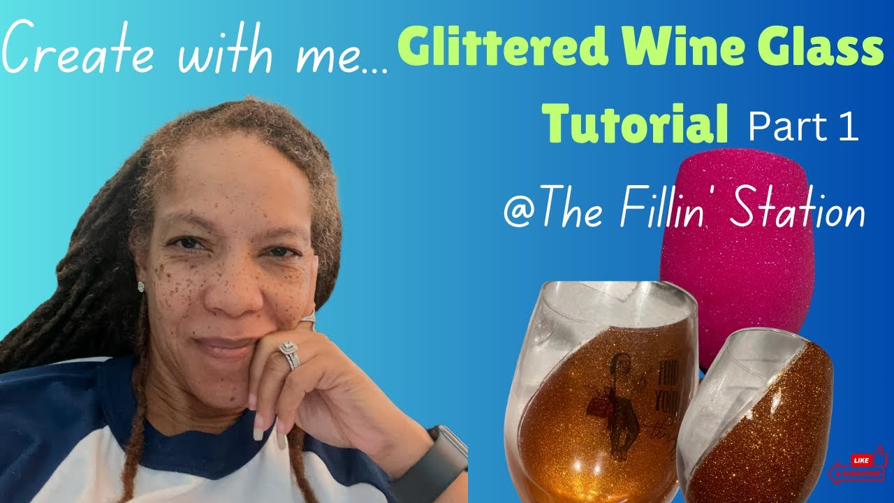 Glittered Wine Glass Tutorial Part 1 - YouTube