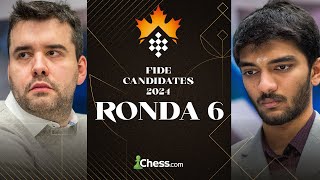 Torneo de Candidatos 2024 Ronda 6 | ¡Nepo y Gukesh, líderes! ¿Podrán Nakamura y Caruana alcanzarles? image
