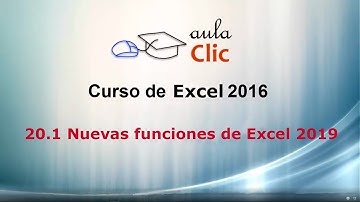 Curso de Excel 2016. 20.1. Nuevas funciones de Excel 2019
