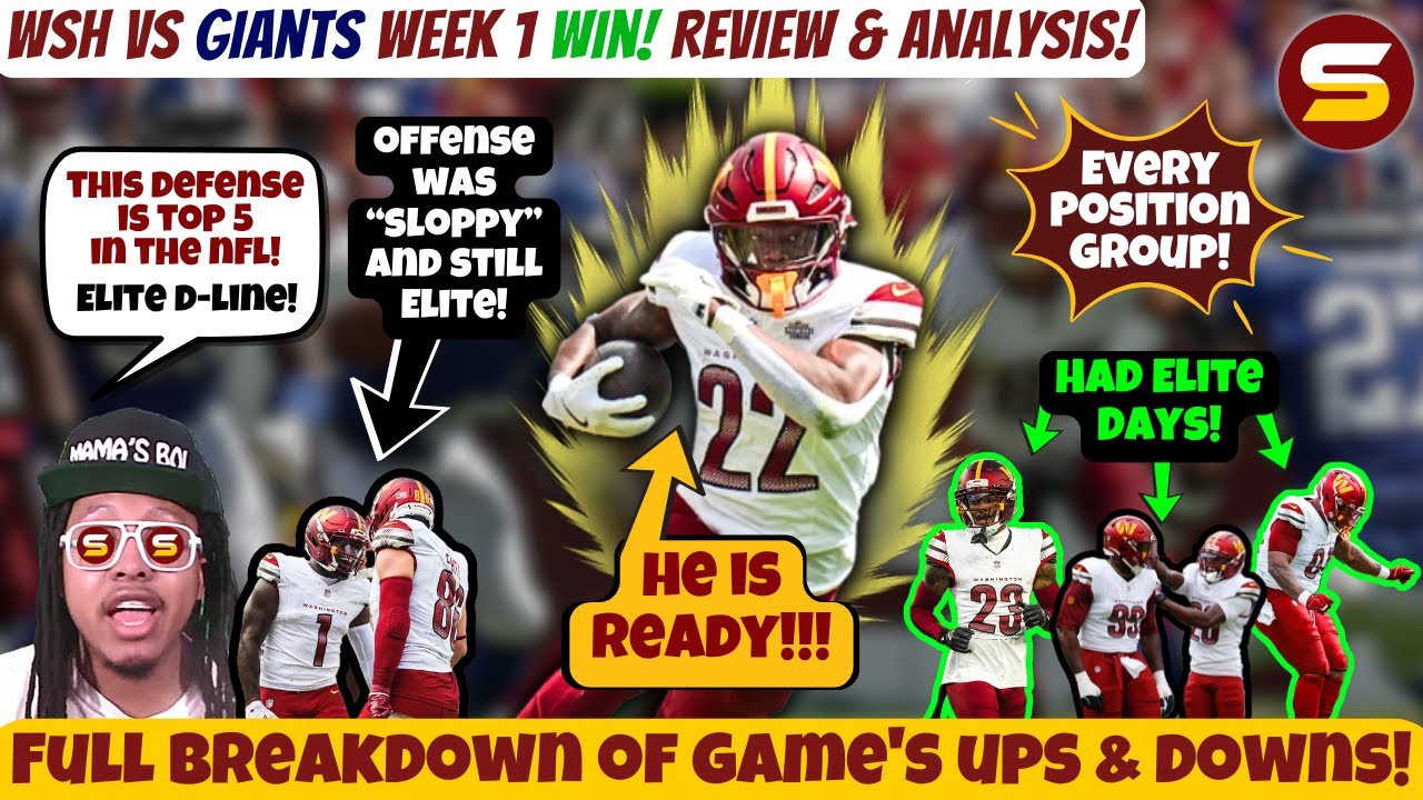 🔥WSH DL is ELITE! Top 5 Defense! Trey Amos ISLAND! | WSH vs Giants WIN 21-6 Review & Advanced Stats!