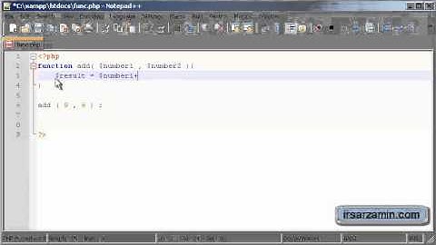 آموزش php قسمت 10 -- تعریف تابع یا function در پی اچ پی