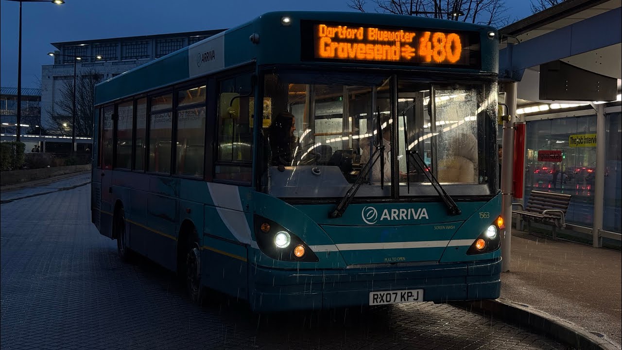Arriva Thameside Nimbus 1563 (RX07 KPJ) onboard route 480 - Bluewater & Gravesend
