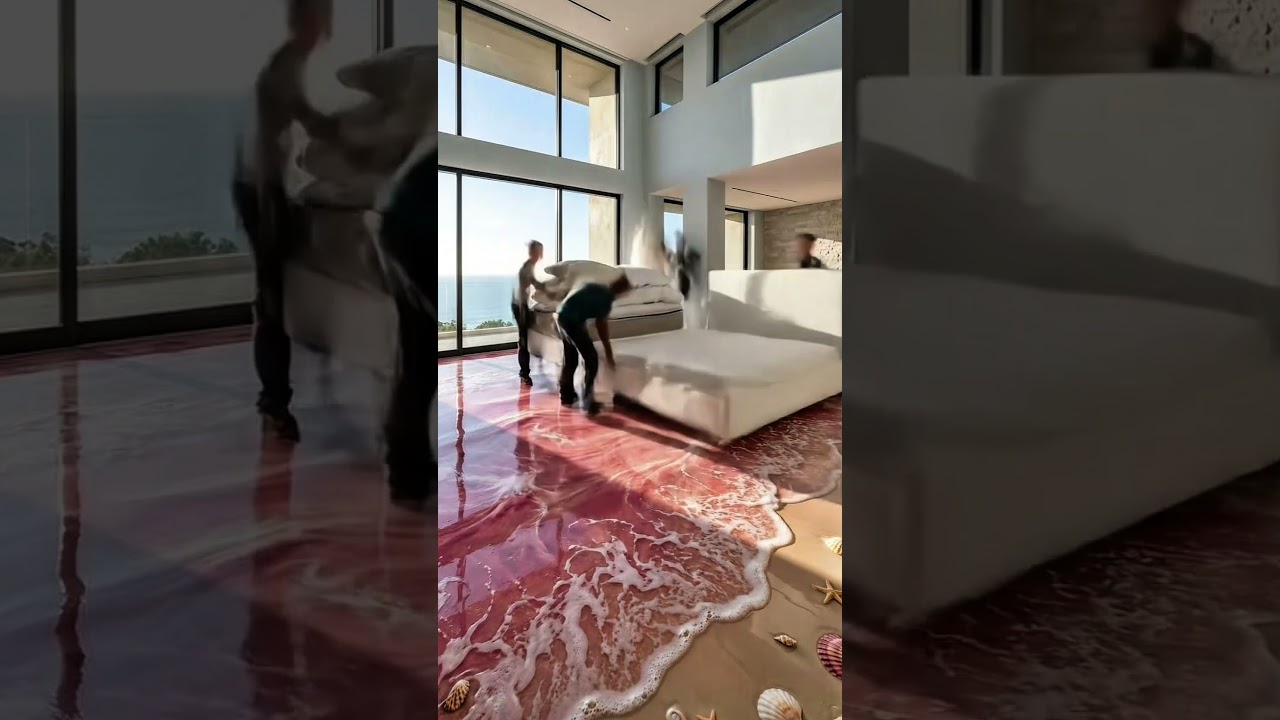 THIS FLOOR IS INSANE 😱 Beach Epoxy Room