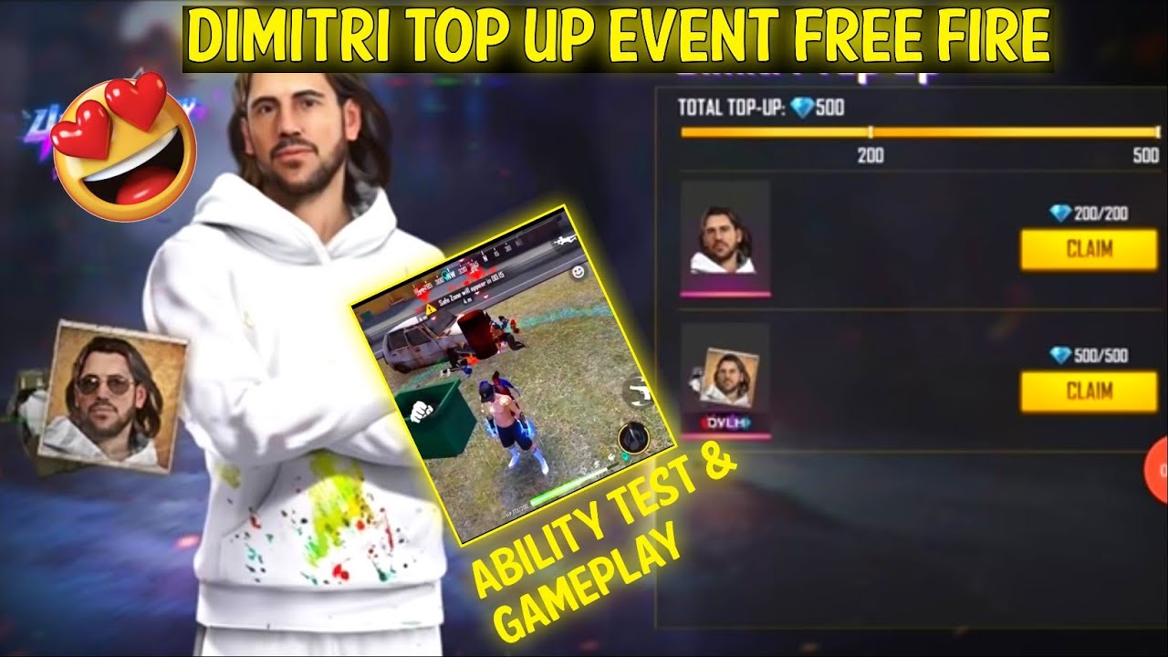 new top up event free fire dimitri top up free fire dimitri character ability test &dimitri gameplay