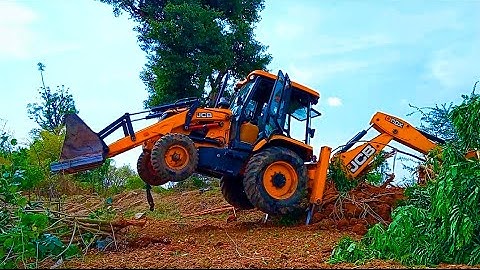JCB 3DX Backhoe Unwanted Trees Removing And Cleaning in Agriculture Land |JCB Video