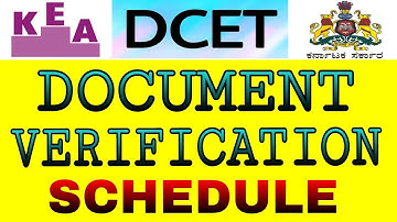 DCET | DOCUMENT VERIFICATION & OPTION ENTRY SCHEDULE |