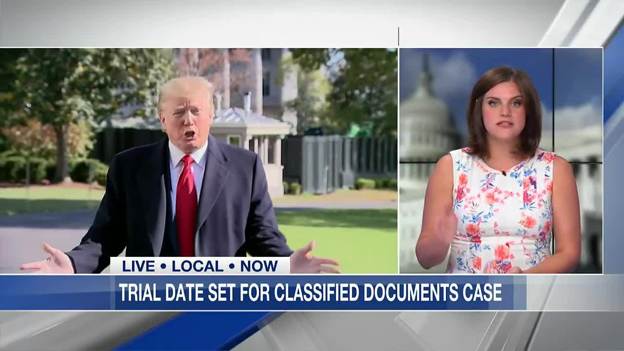 Trial date set for Trump's classified documents case - YouTube