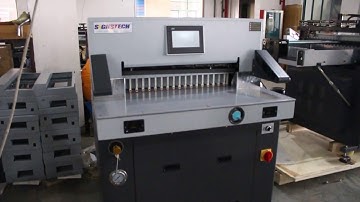Hydraulic paper guillotine cutter with touch screen