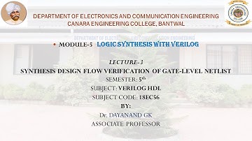 VTU Verilog HDL (18EC56) M5 L3 Verilog HDL Synthesis