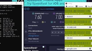Ping Command/vm ping/ping pocket loss. speed test by okla.