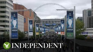 Live: View of Wembley Stadium ahead of Champions League final