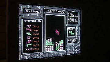TETRIS NES NTSC lvl 24 (game genie), perfect clear with double tetris