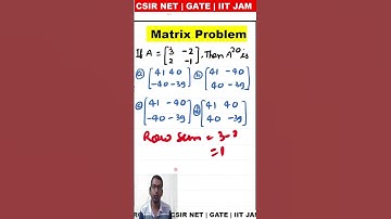 #13 if matrix A=[3  -2  2   -1 ] , then A^20 is equal to |  #ammathstutorials
