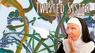 #258. TWISTED SISTER with a RIBBON ON HER #art #sheleeartstyle #fluidartist #artist #ribbon #sister