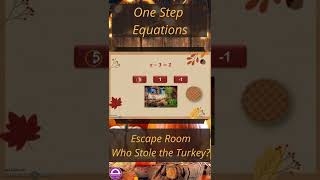 Thanksgiving Digital Escape Room One Step Equations | Who Stole the Turkey?