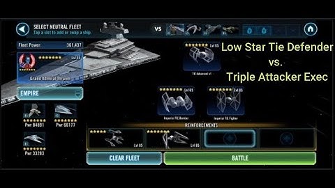 Chimaera with Low star Tie Defender vs. Triple Attacker Exec