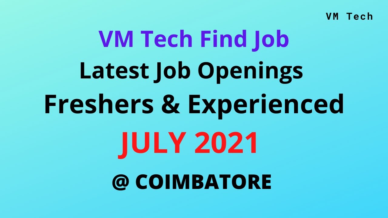 Private Jobs In Coimbatore Today 05 07 21 YouTube