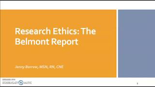 Research Ethics: The Belmont Report