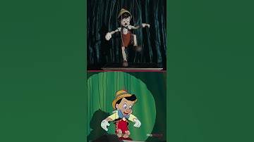 Thumbnail of Pinocchio 1940 vs 2022: Side by Side #shorts