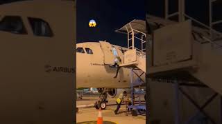 Man falls from airplane door #shorts #youtubeshorts #viral #viralvideo #plane #airplane #fall #fail