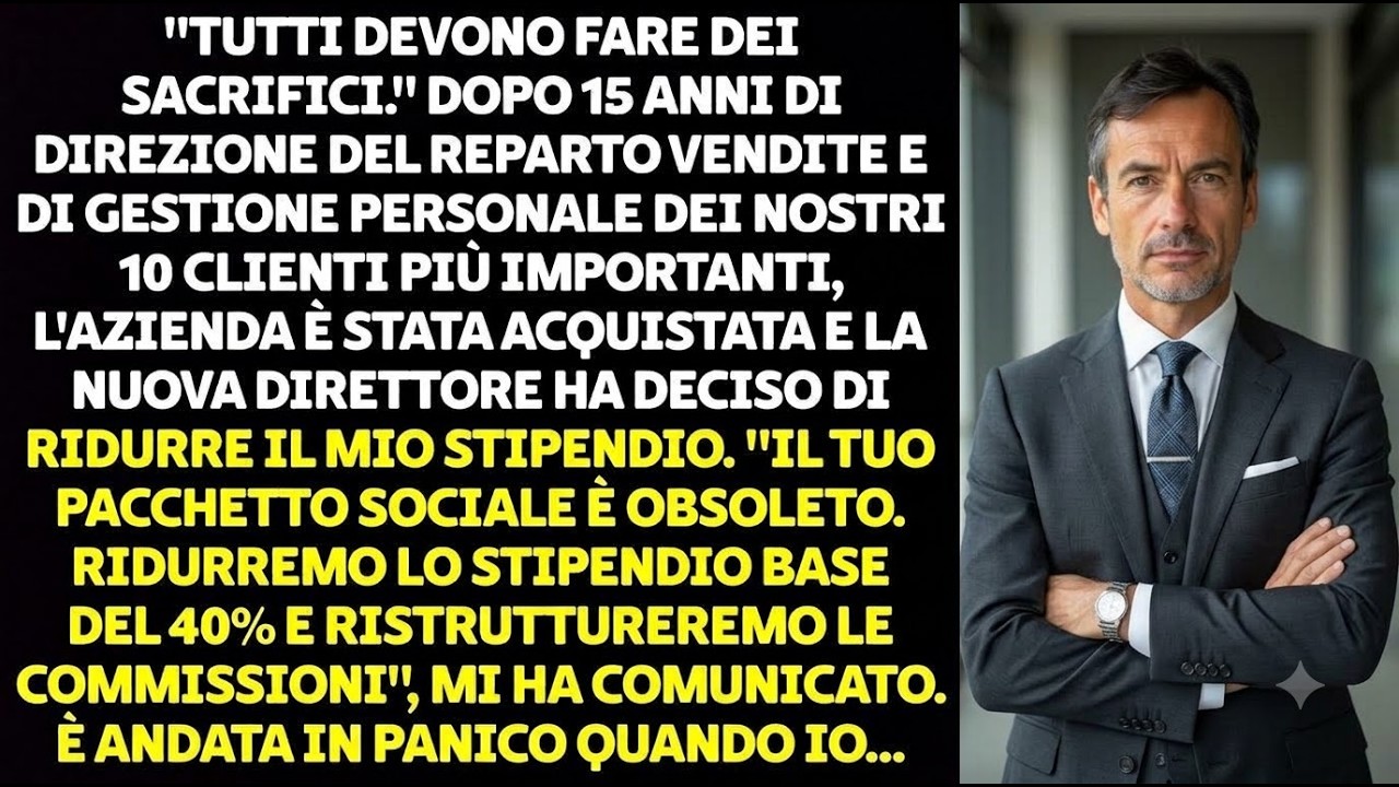 Avevo appena firmato la carta che tagliava il mio stipendio del quaranta per cento, quando Vanessa Clayor, la nuova dirigente con l'MBA di Harvard, mi guardò dritto negli occhi e disse: "Il tuo...