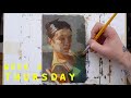 Thursday, Week 4: Green Top - Random Phone Pics, Oil on Paper (30/01/20)