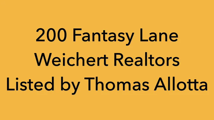Weichert Realtor's 200 Fantasy Lane. Listing by Thomas Allotta