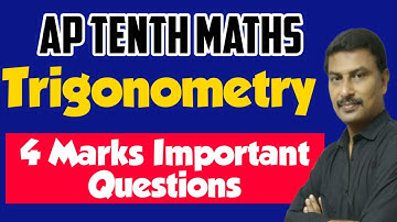 Ap Tenth Class Maths|Trigonometry Important Questions