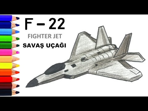 Easy Drawing F-22 Fighter Jet I Kolay F-22 Savaş Uçağı Çizimi I Jet Nasıl Çizilir?