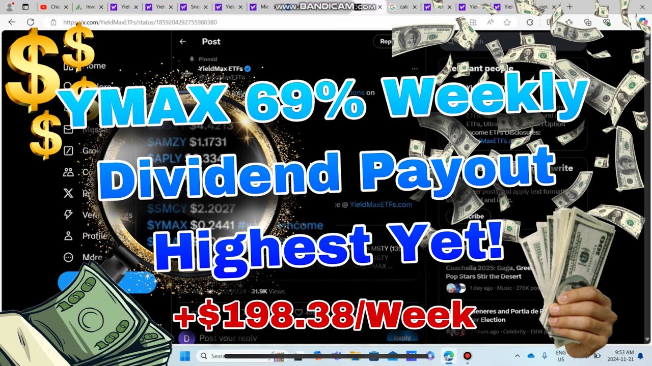 How Often Does Ymax Pay Dividends (YMAX) 69.89% Weekly Dividend Payout & HOW Underlying High Yield ETF's
