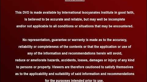 Safe Handling of Toluene Diisocyante - part one