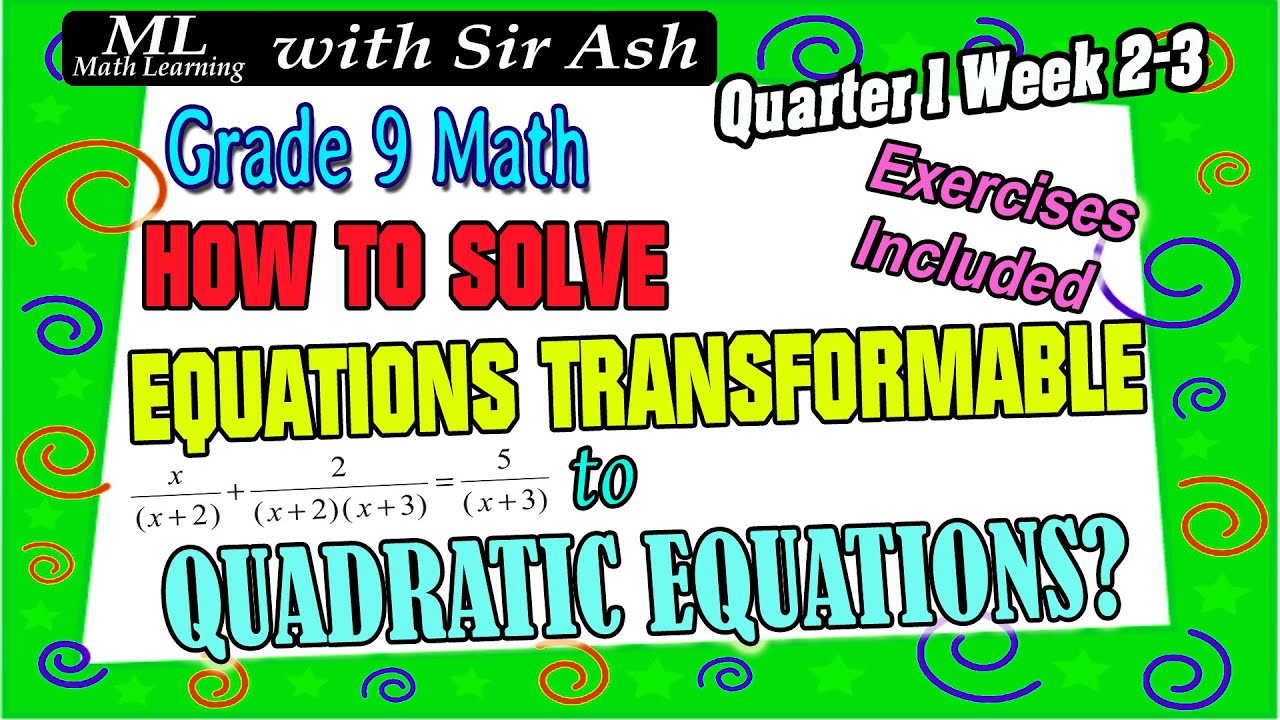 Solving Equations Transformable To Quadratic Equations YouTube solving-equations-transformable-to-quadratic-equations-youtube