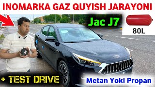 🔥 UZBDA YANGI INOMARKA TEST DRIVE  😨 // METAN YOKI PROPAN // ✅ Jac J 7 Gaz Ustanovka + Test Drive ⚡